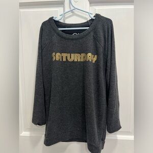 CHASER Saturday Cozy Gray & Gold Sweatshirt SIZE 8 Girls Pre Loved